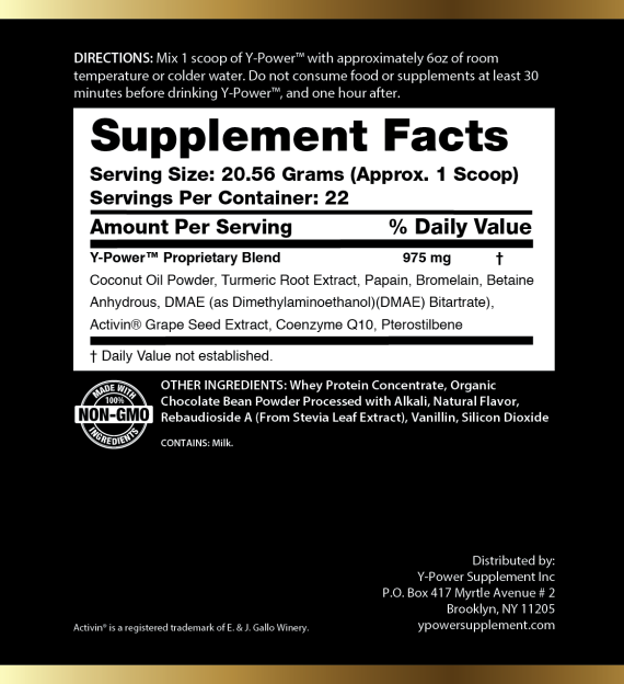 Supplement facts for a coconut oil product