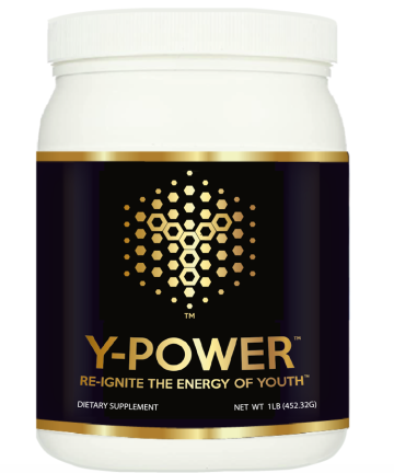 A container of y-power is shown.