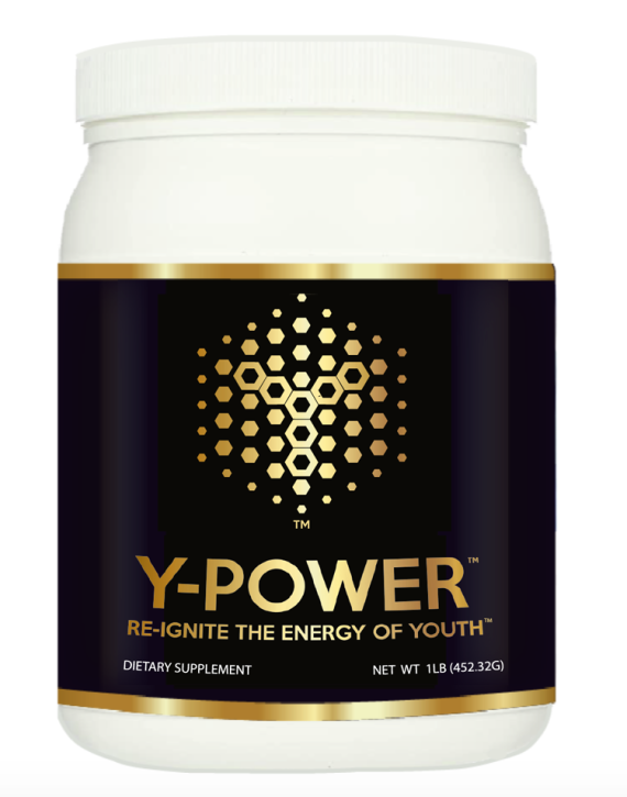 A container of y-power is shown.