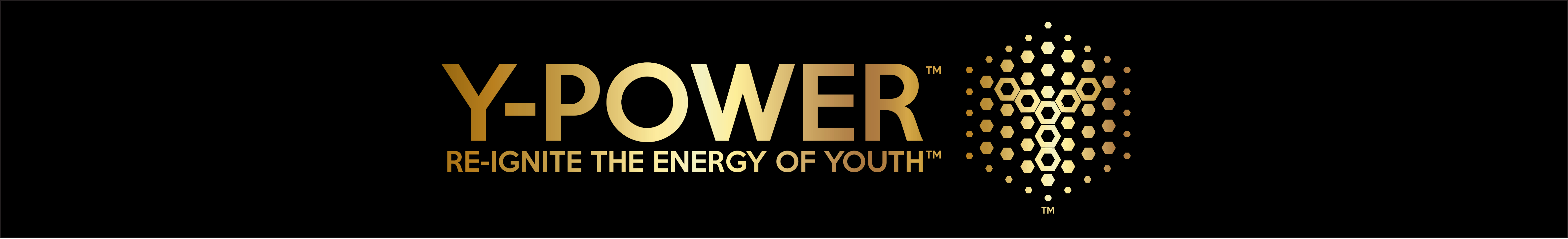 A black and gold logo for power